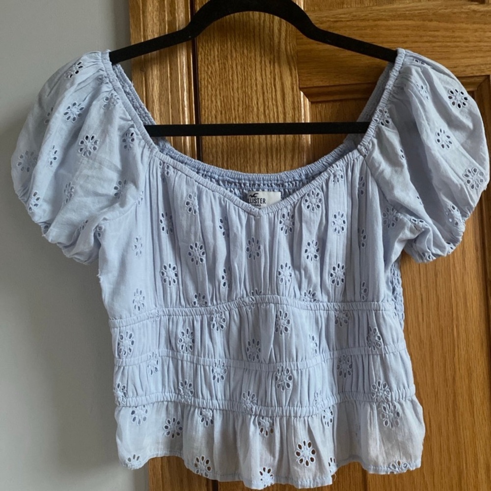Blue Cropped Blouse